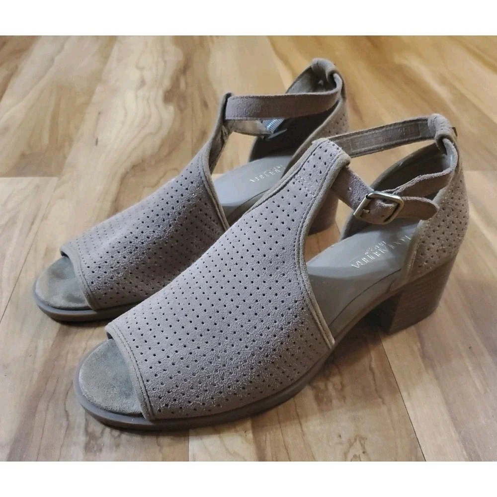 Koolaburra By‎ UGG Ashlyn Suede Heeled Sandals Shoes Womens Size 9 Taupe